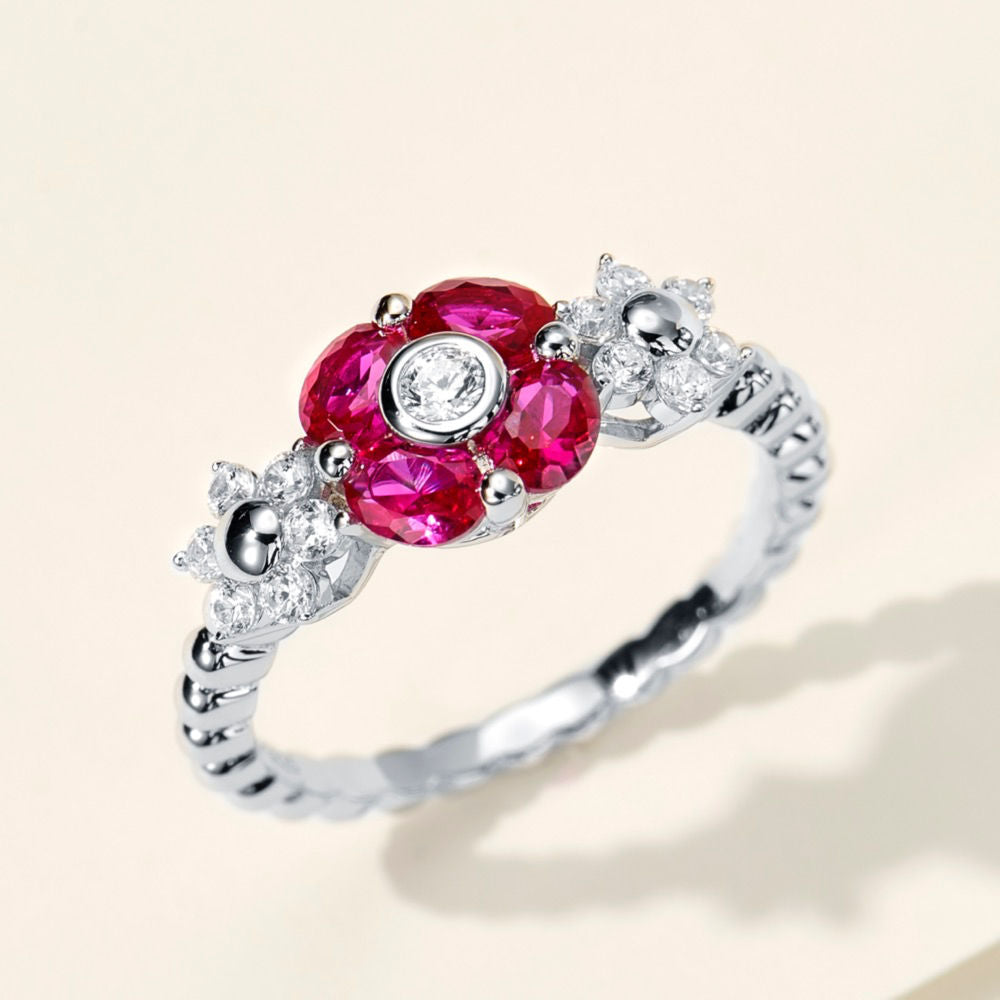 Ruby Petal Ring