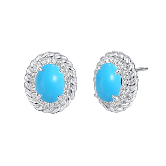 Turquoise Twist Stud Earrings