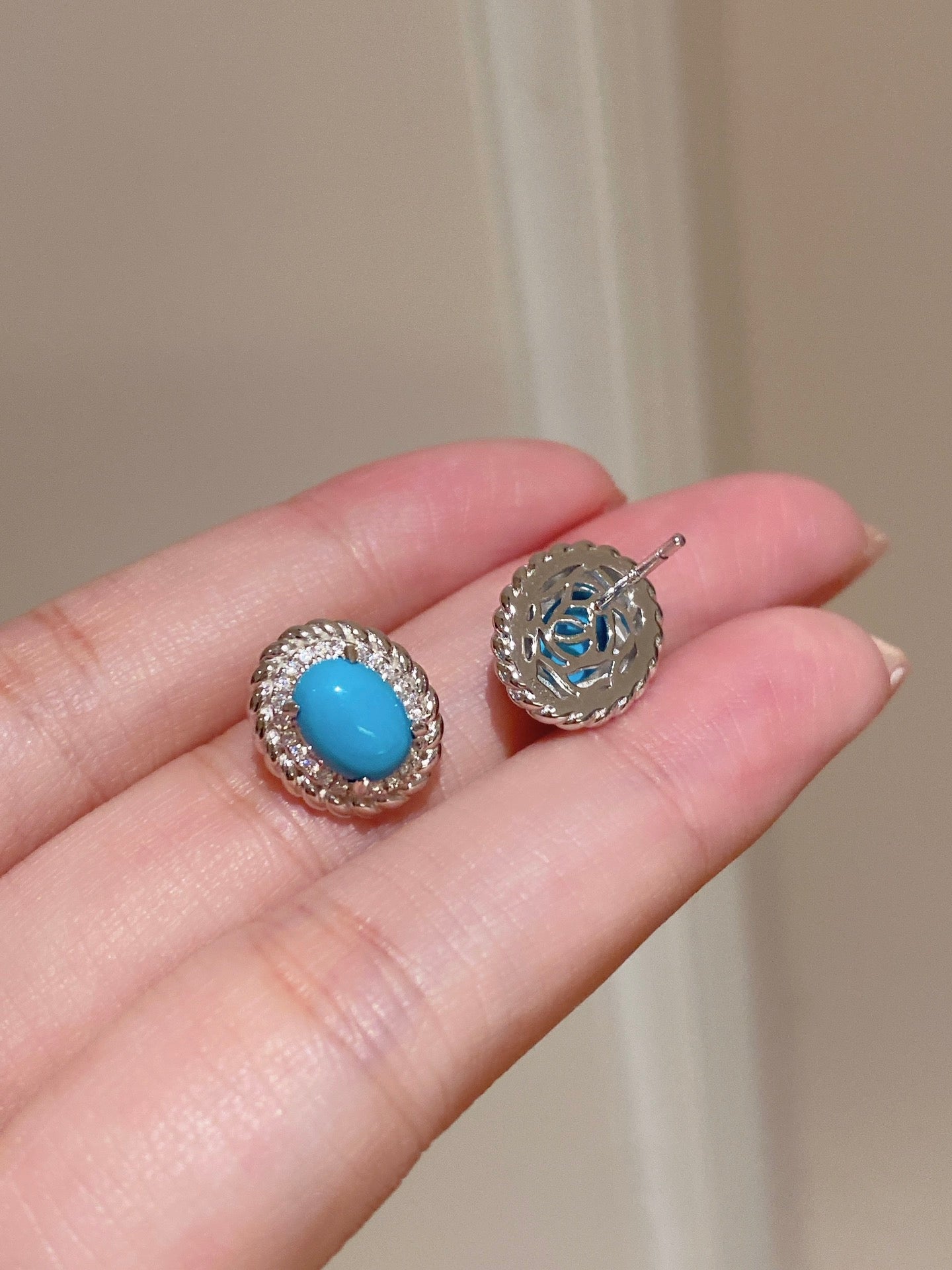 Turquoise Twist Stud Earrings