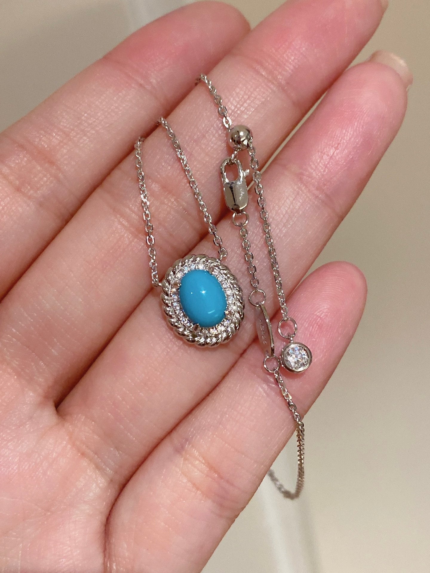 Turquoise twist slanching necklace For Women Jewelry