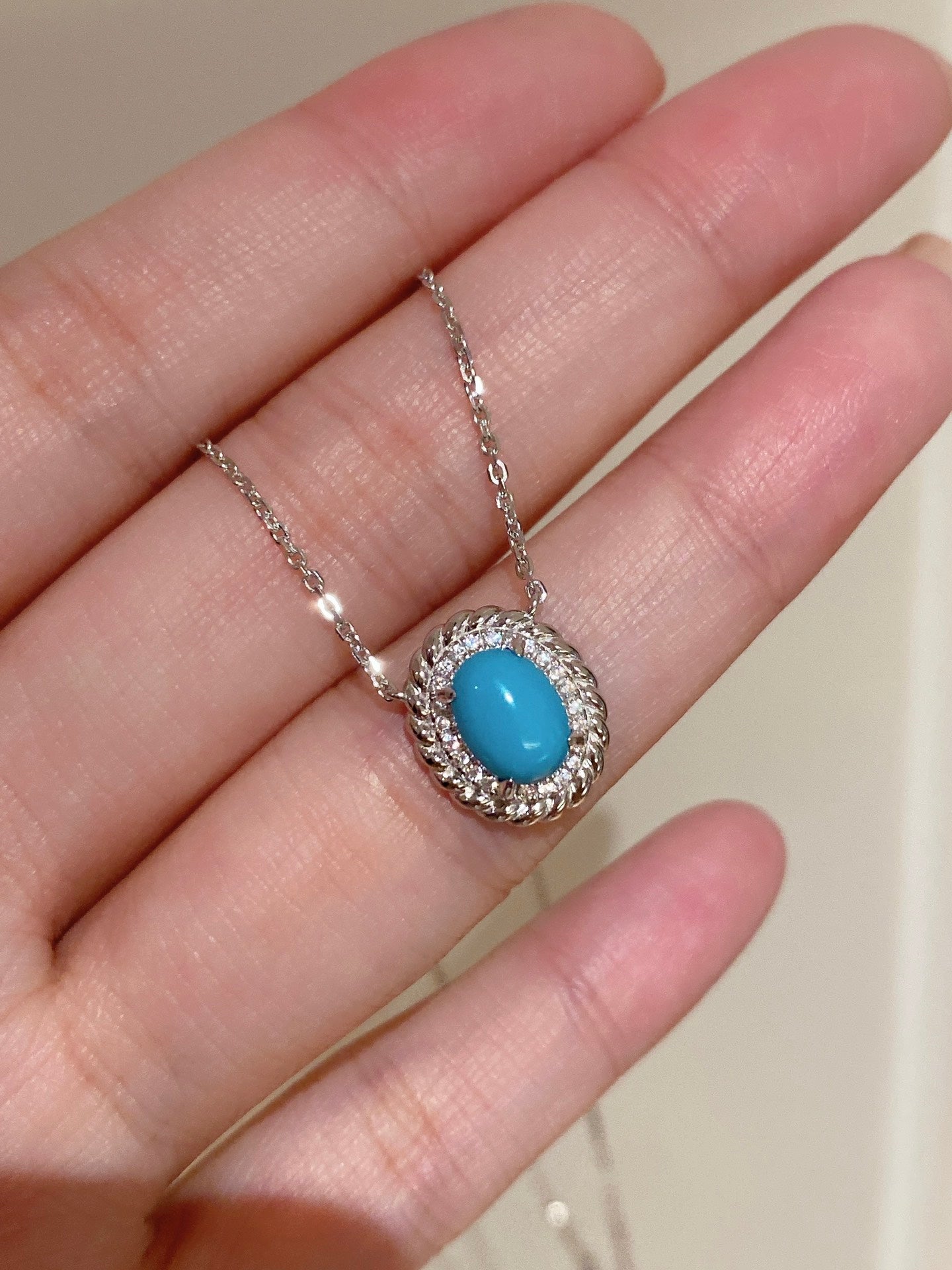 Turquoise twist slanching necklace For Women Jewelry