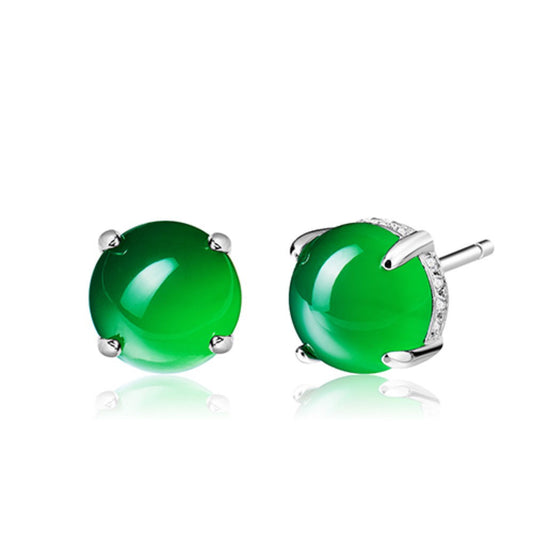 Chrysoprase Diamond Earrings