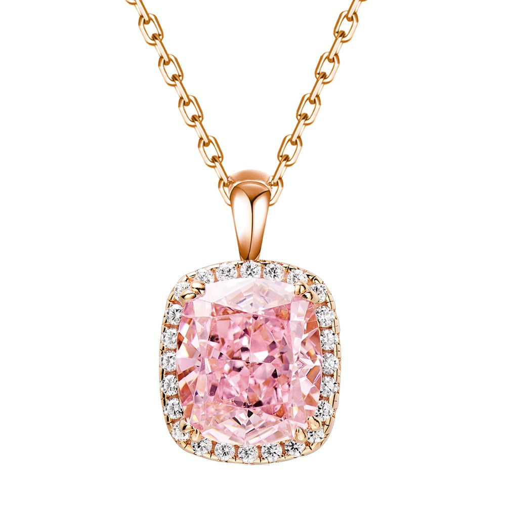 Square Diamond Necklace For Women Jewelry