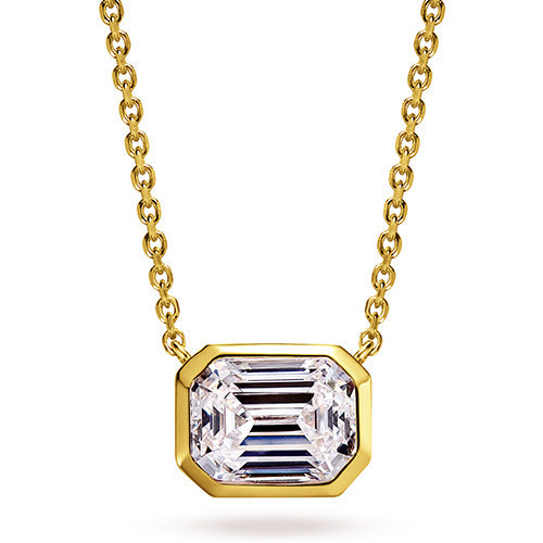 Rectangular Pagoda Diamond Necklace For Women Jewelry