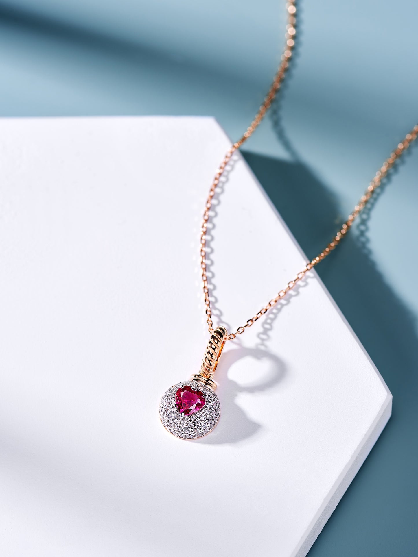 Ruby Necklace With Love For Women Jewelry