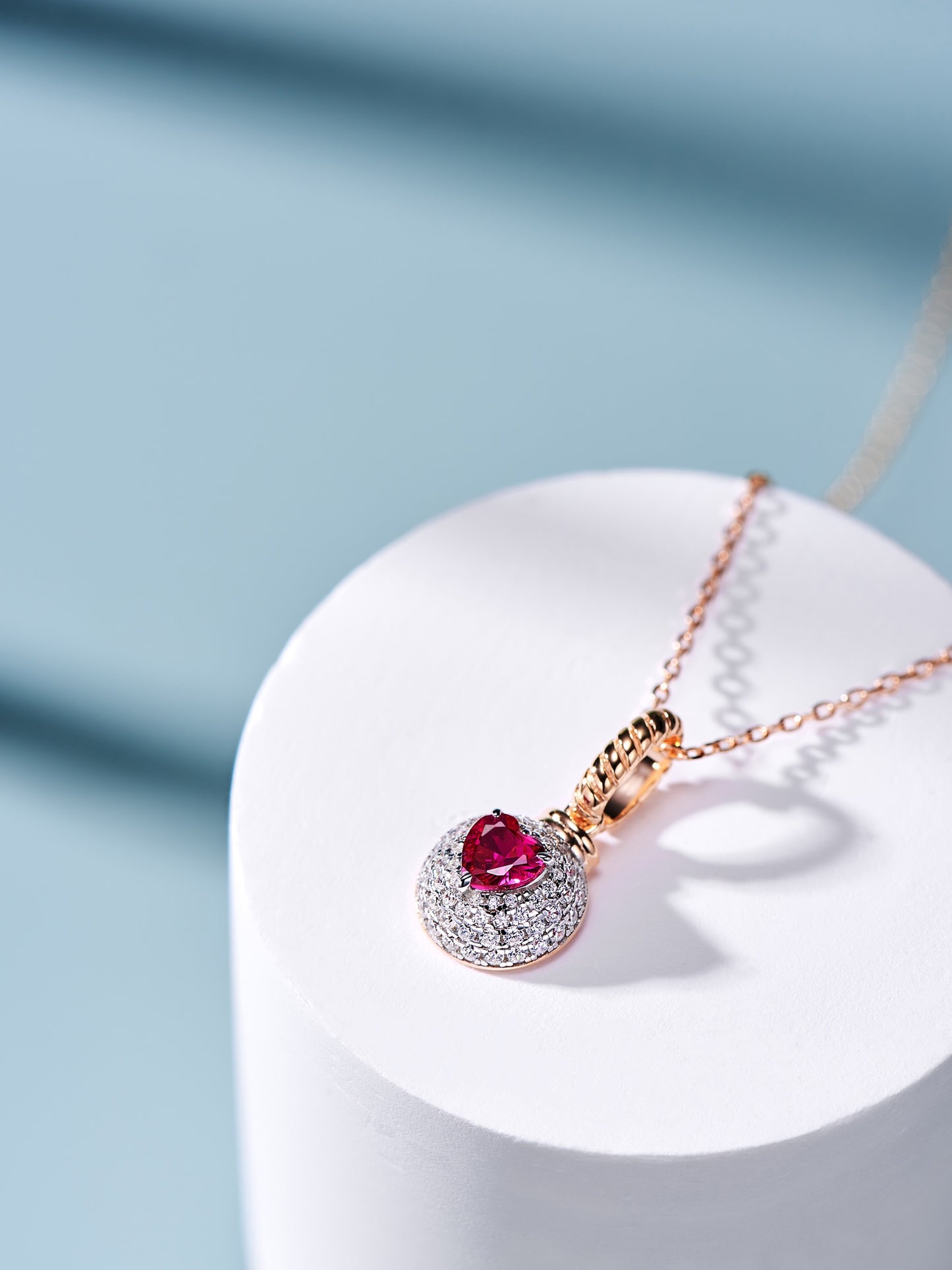 Ruby Necklace With Love For Women Jewelry