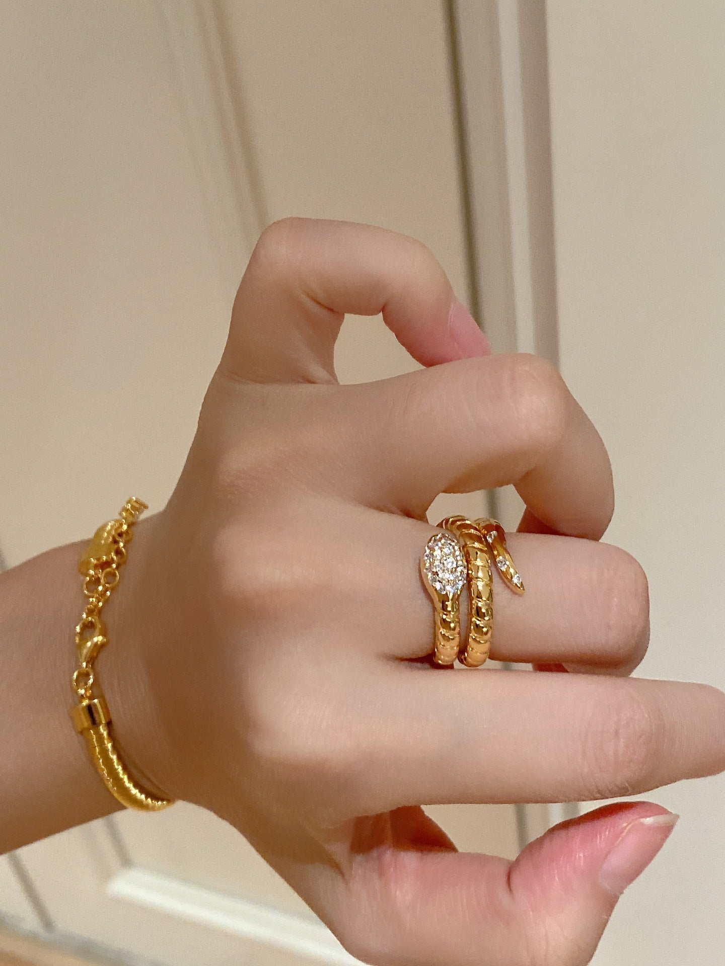 Medieval Entwined Snake Ring For Women Jewelry