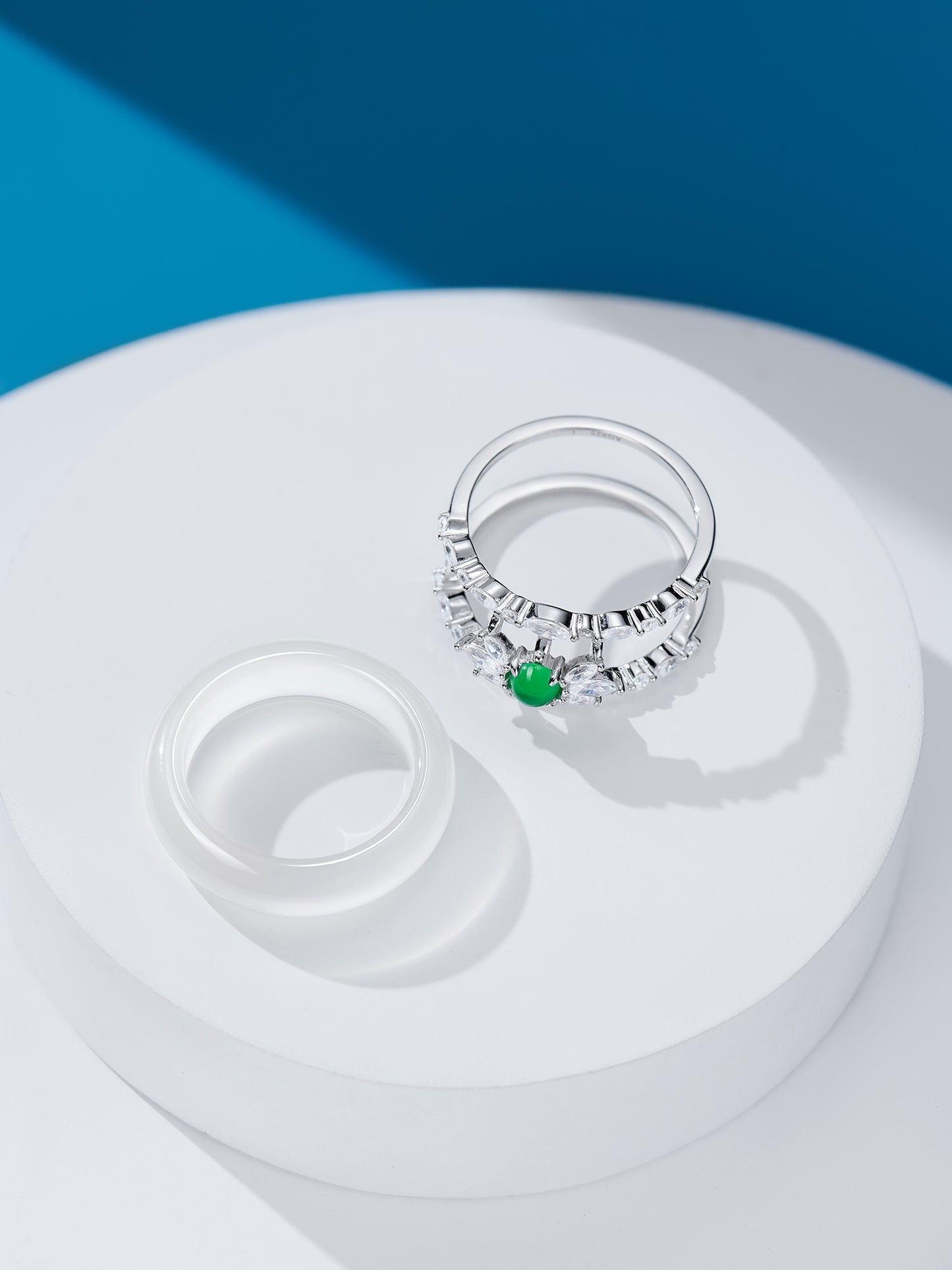 Green Pearl Chalcedony Ring For Women Jewelry