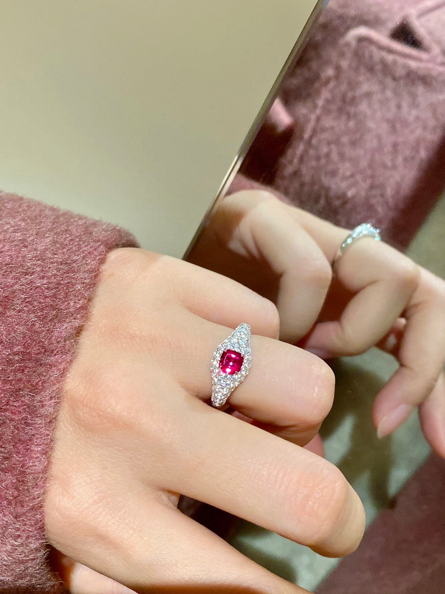 Gemstone Stamp Ring For Women Jewelry