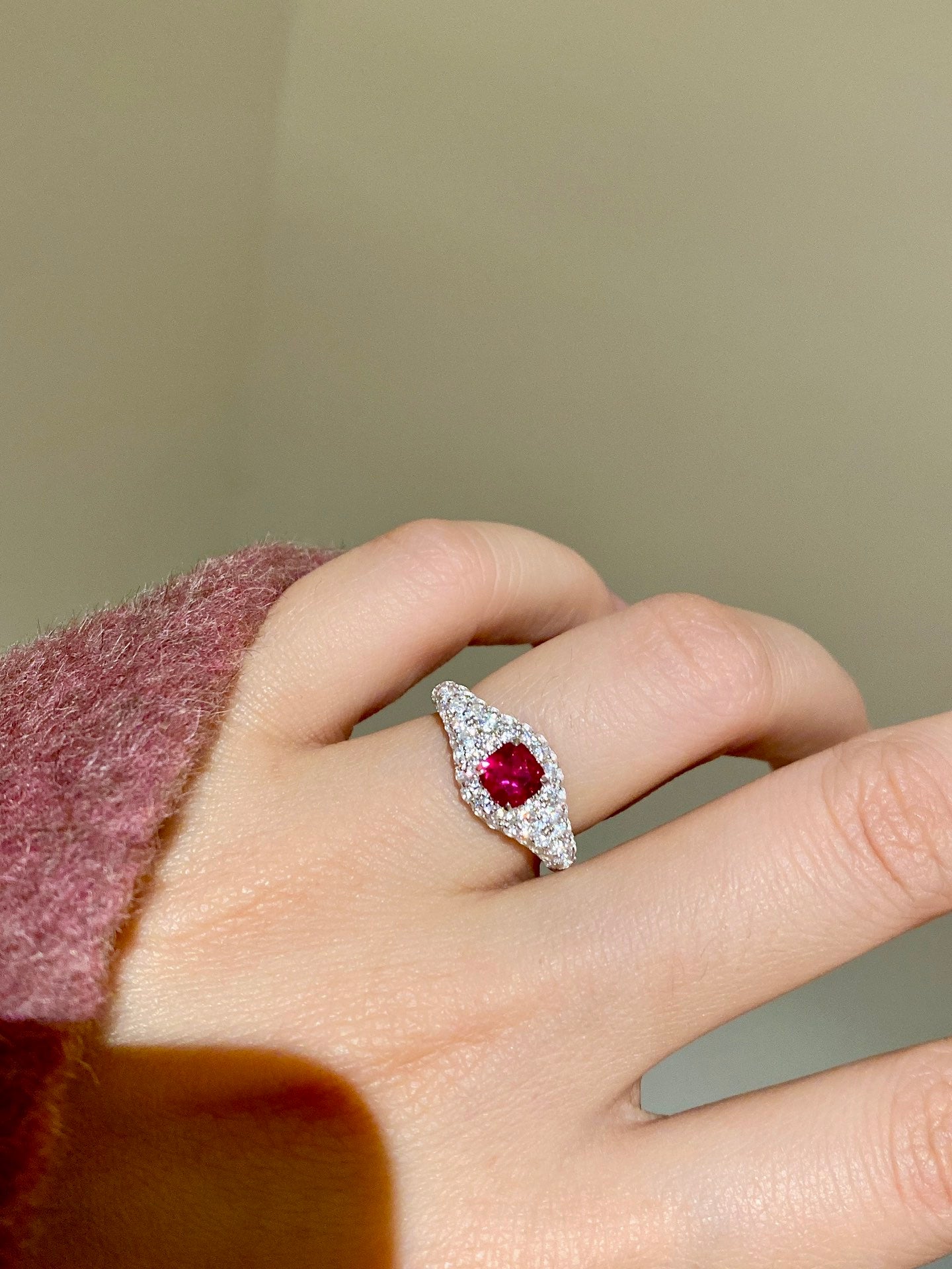 Gemstone Stamp Ring For Women Jewelry