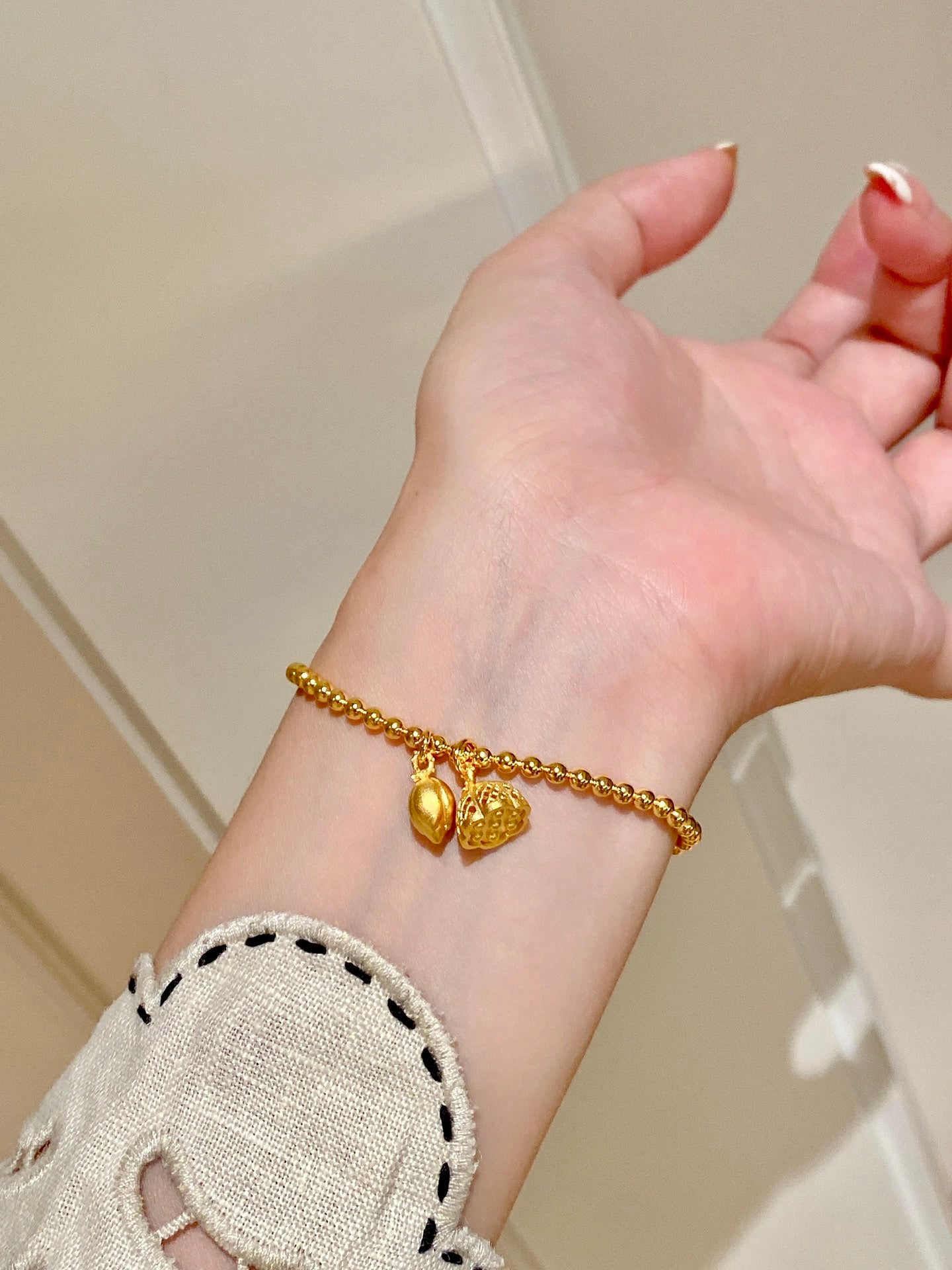 Gold Bead Bracelet For Women Jewelry