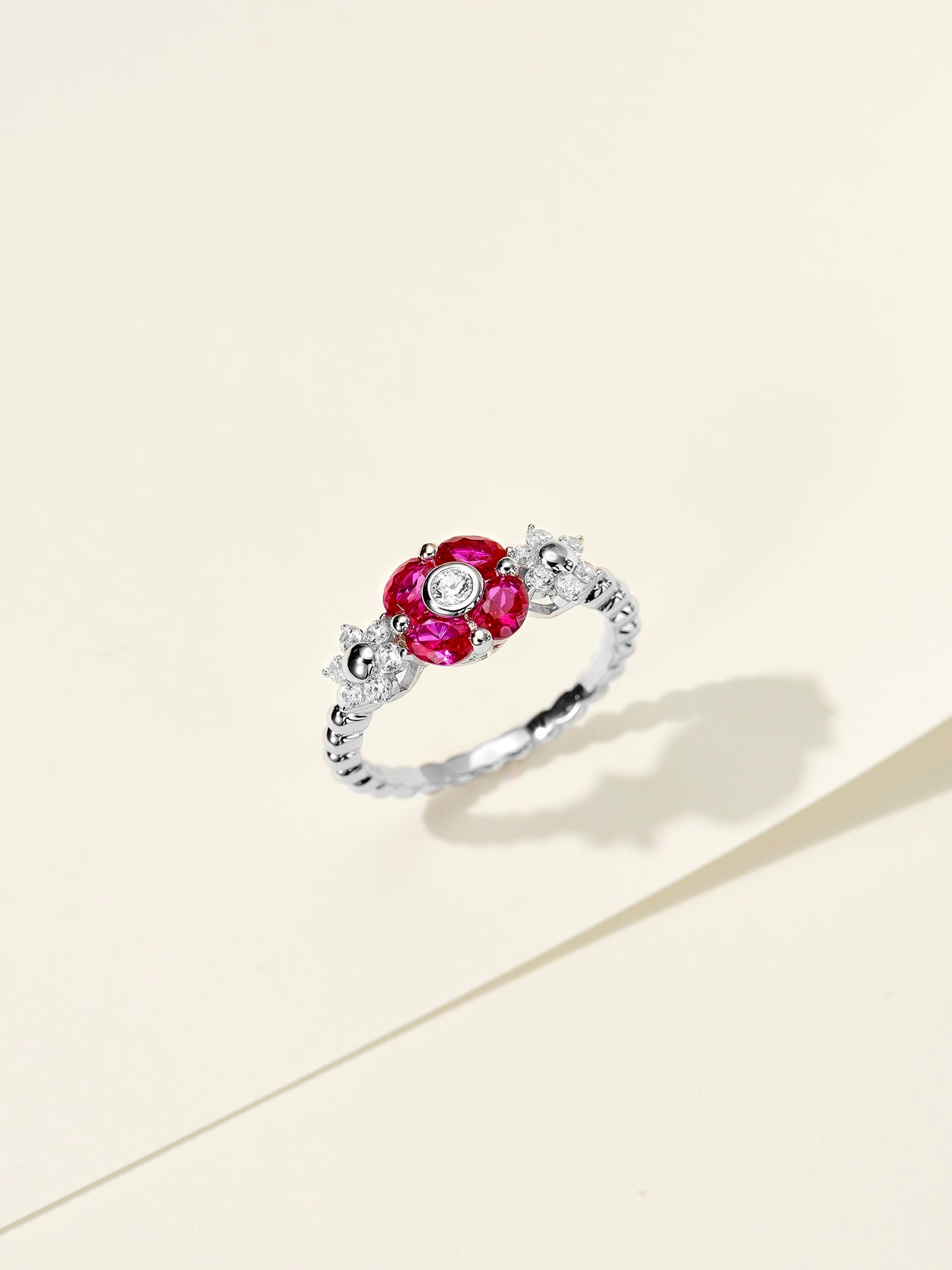 Ruby Petal Ring