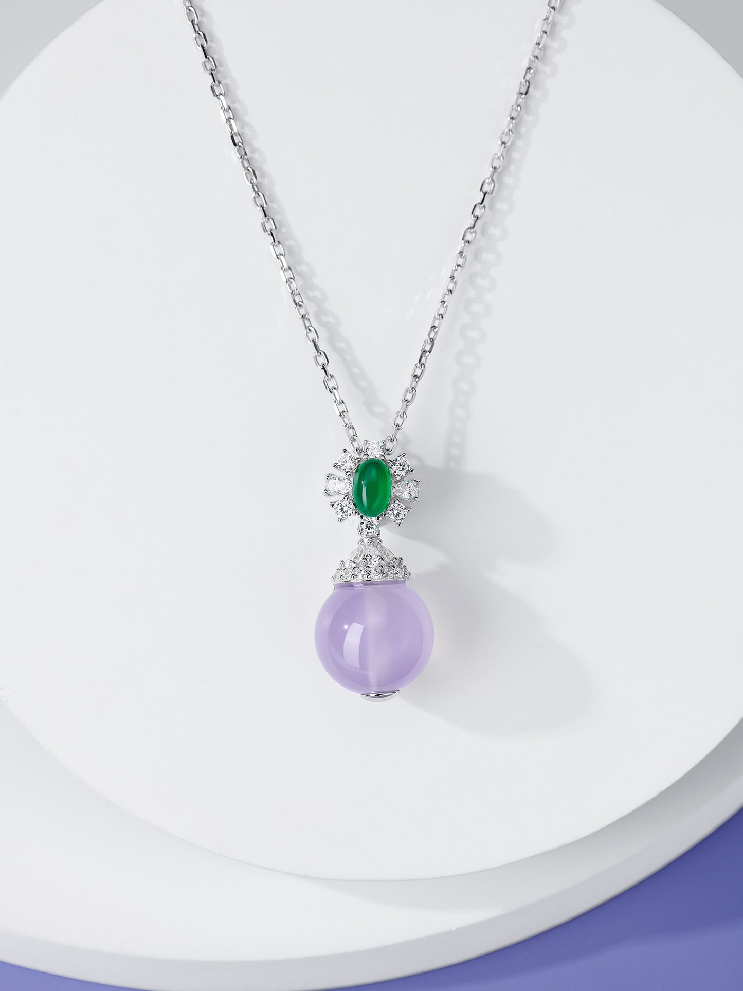 Purple Chalcedony Necklace For Women Jewelry