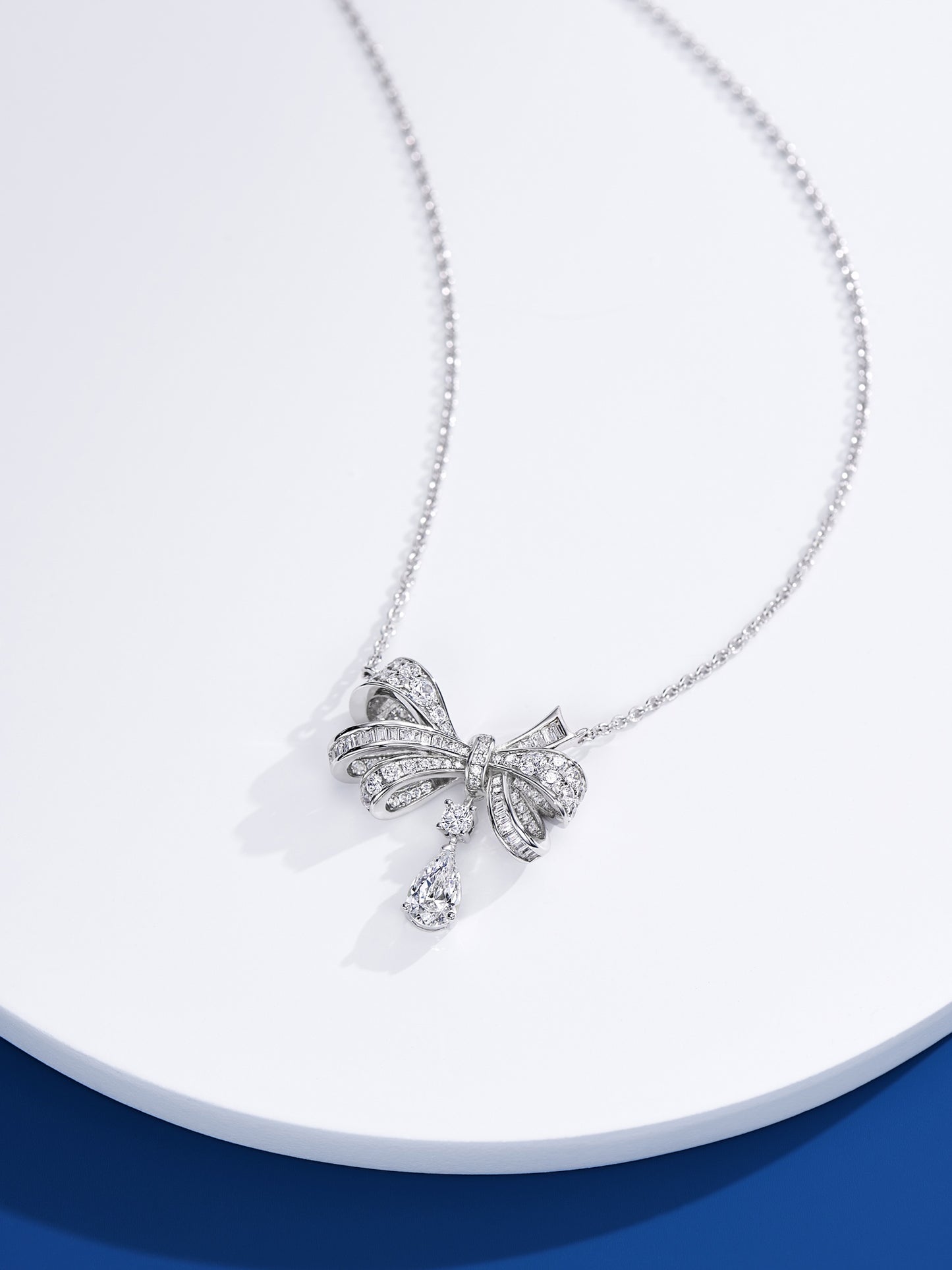 Ribbon Diamond Necklace For Women Jewelry