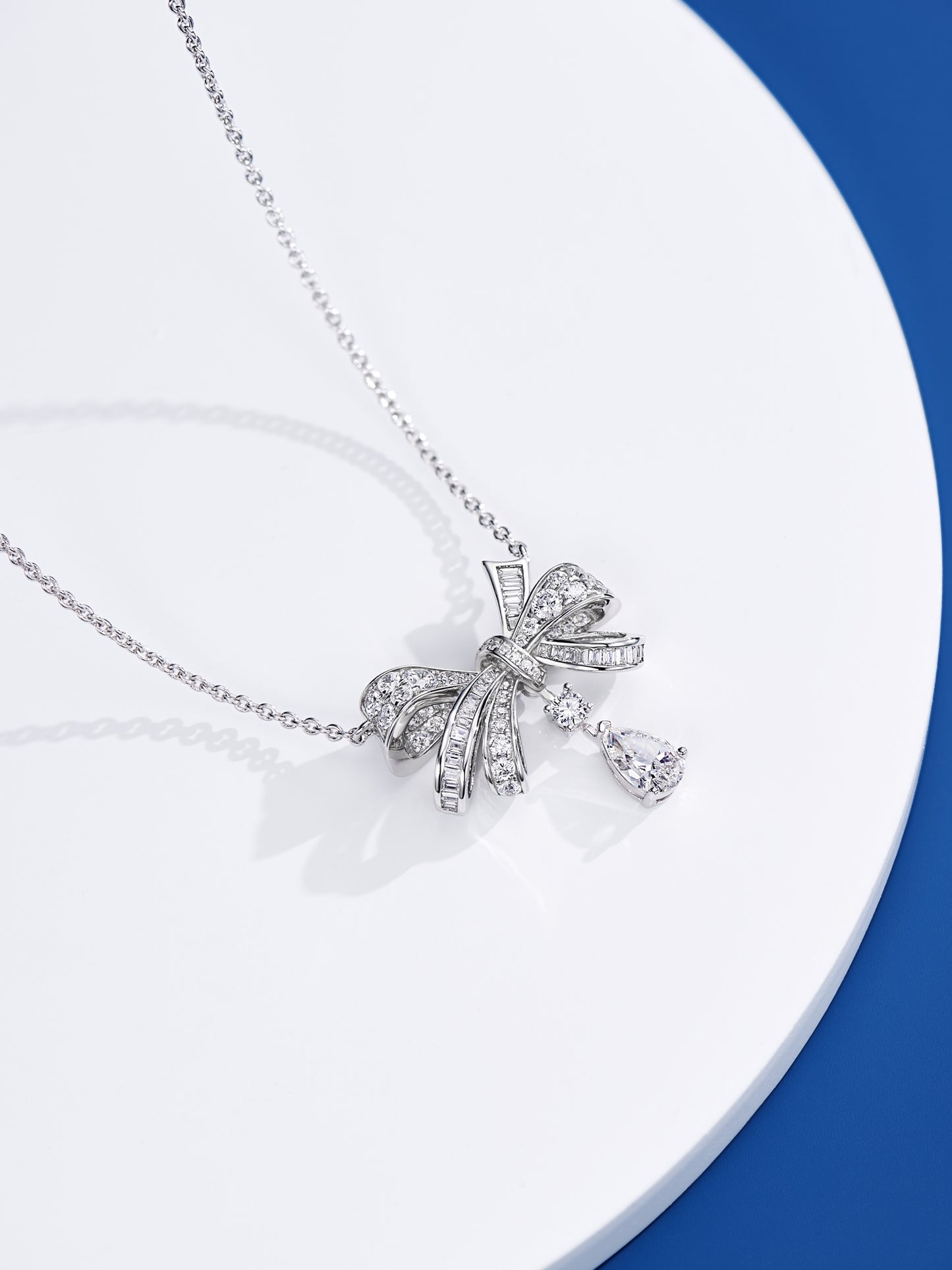 Ribbon Diamond Necklace For Women Jewelry