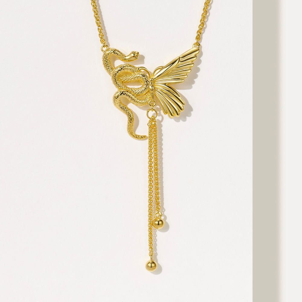 Spirit Snake Butterfly Necklace For Women Jewelry