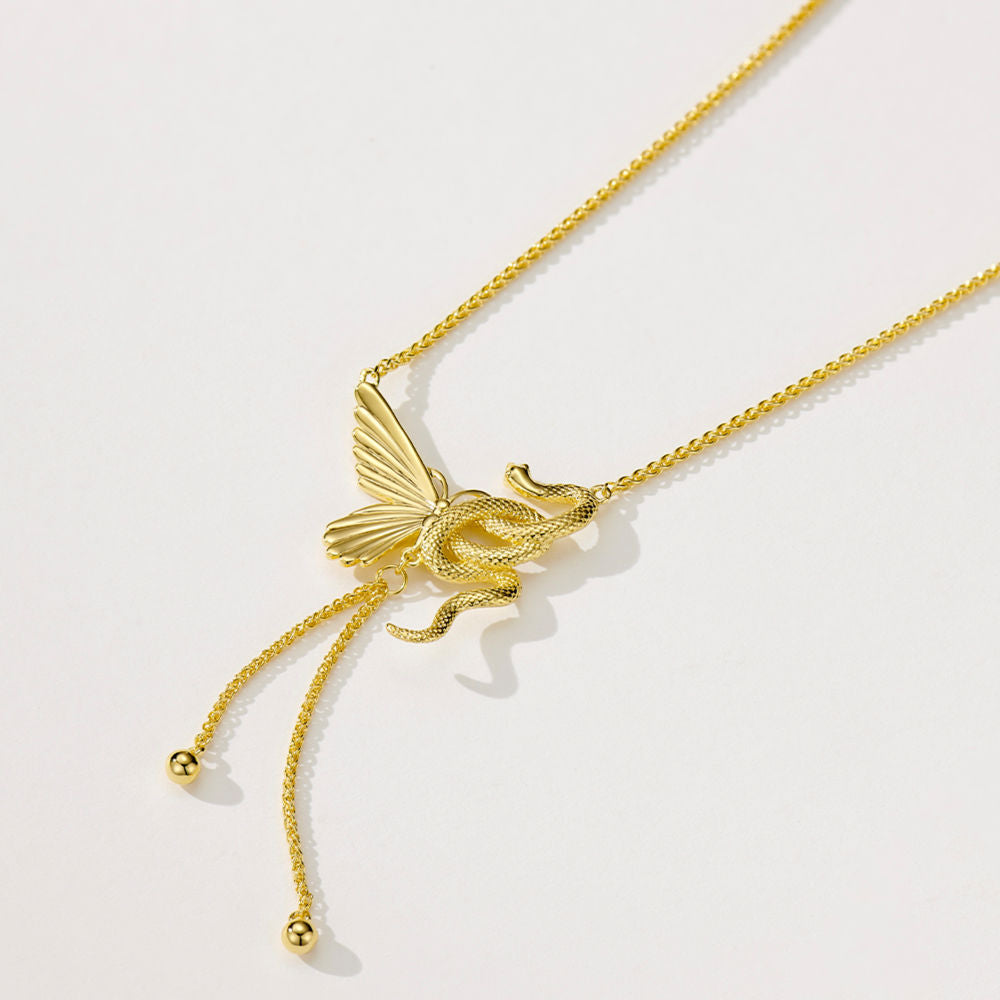 Spirit Snake Butterfly Necklace For Women Jewelry