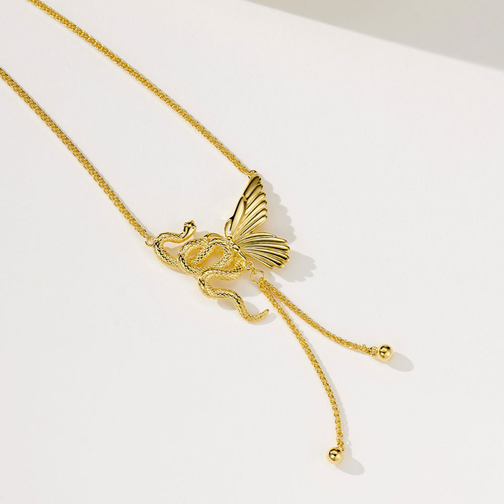 Spirit Snake Butterfly Necklace For Women Jewelry