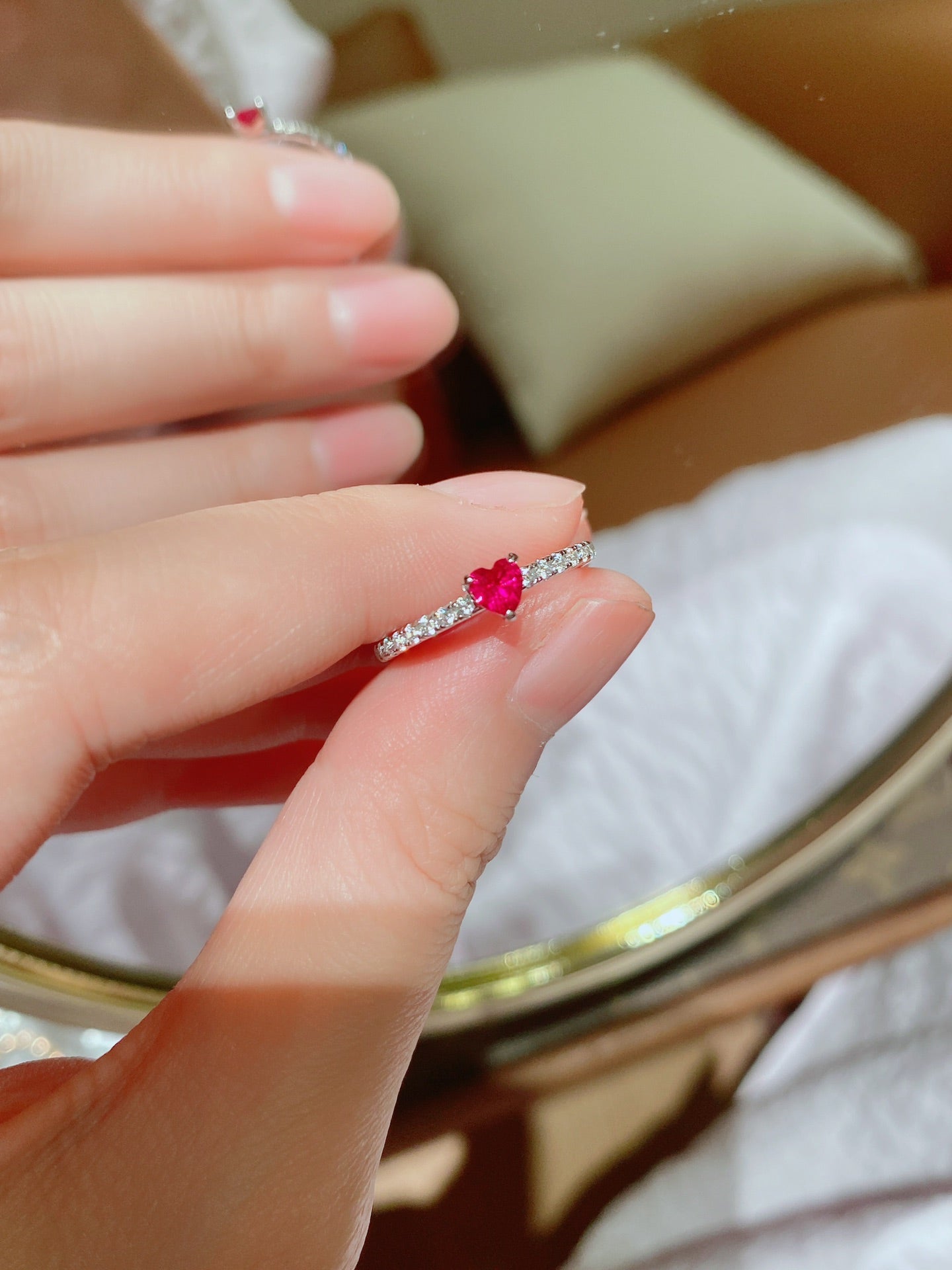Love Ruby Diamond Ring For Women Jewelry