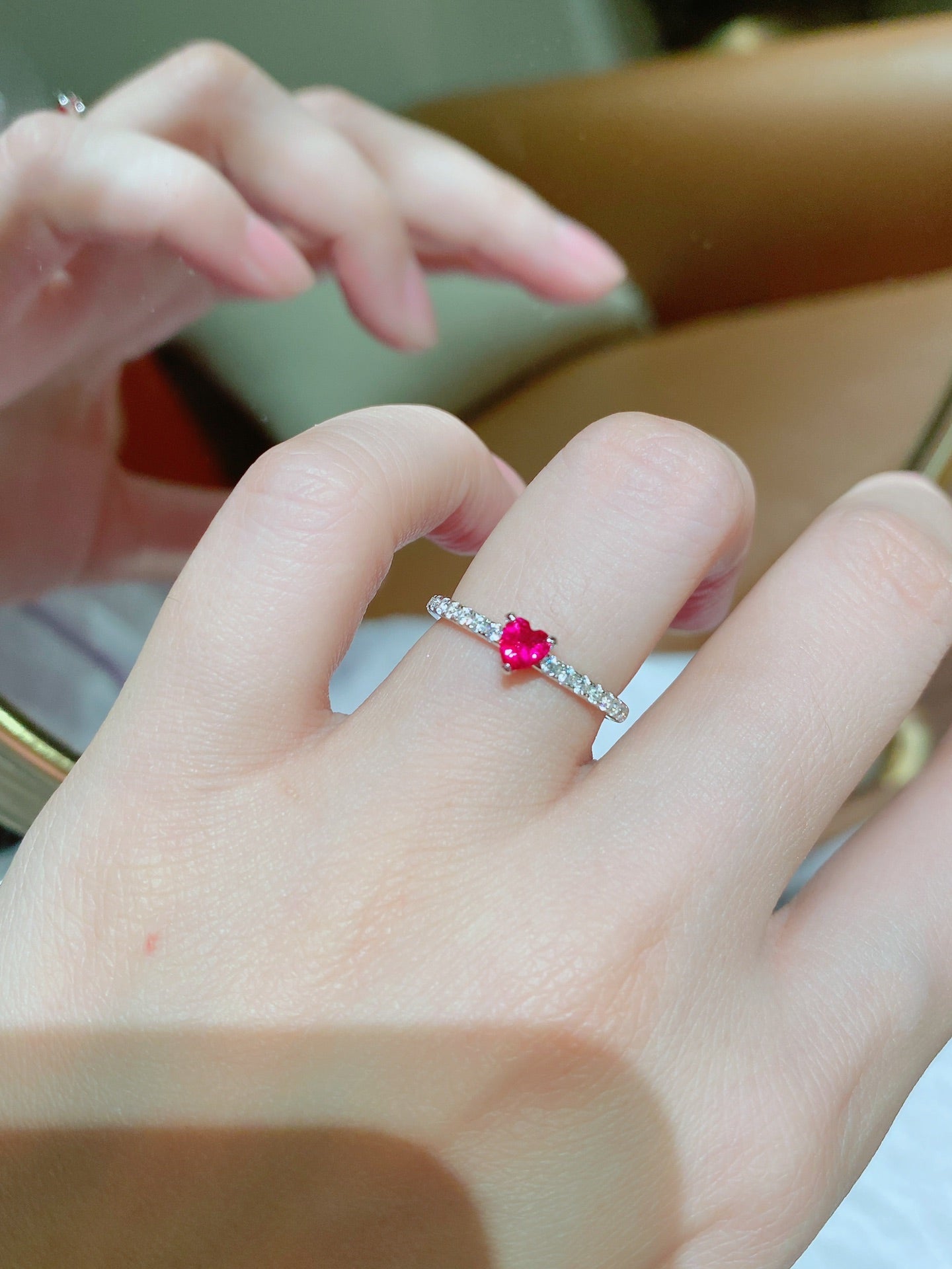 Love Ruby Diamond Ring For Women Jewelry