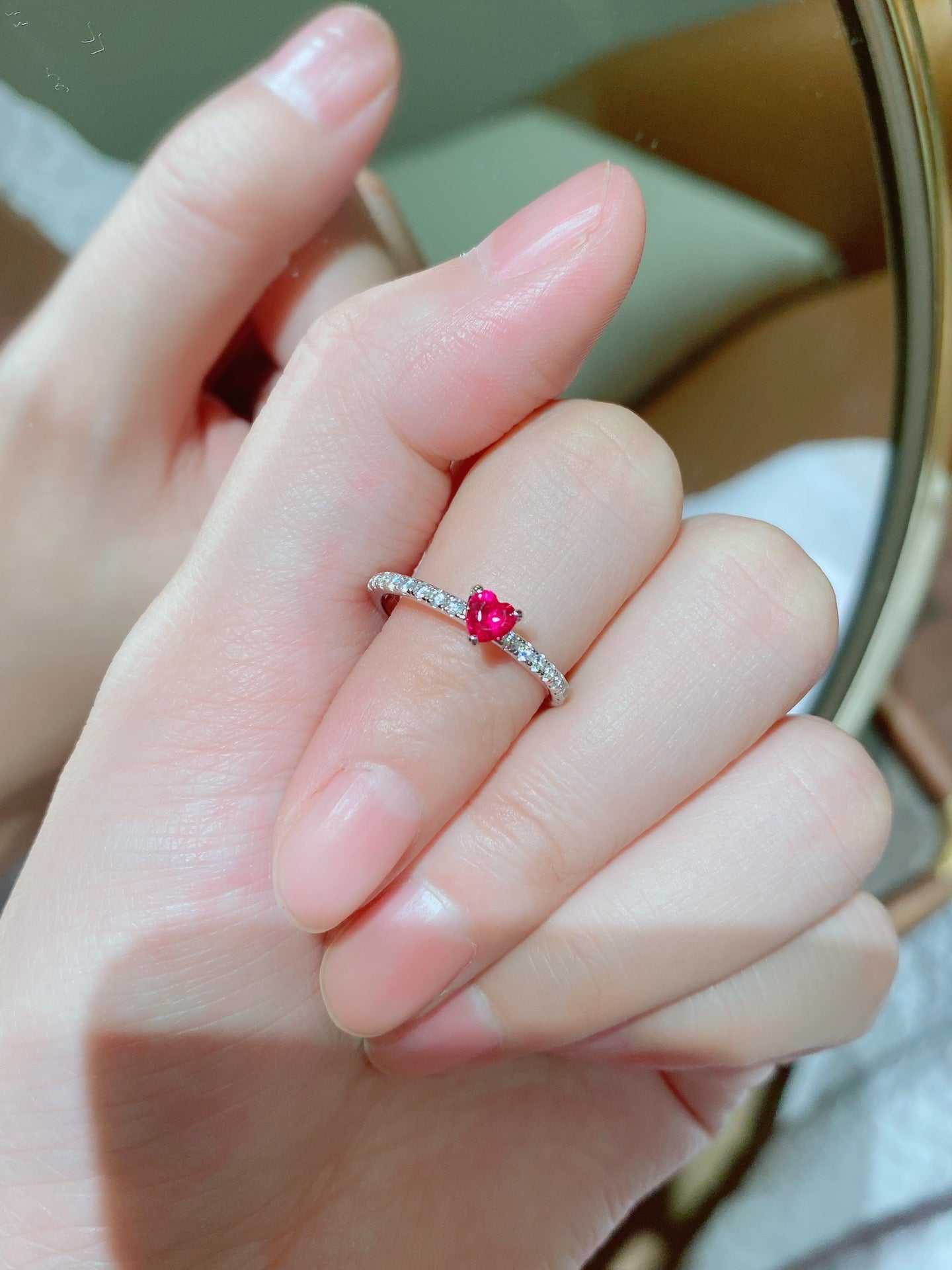 Love Ruby Diamond Ring For Women Jewelry