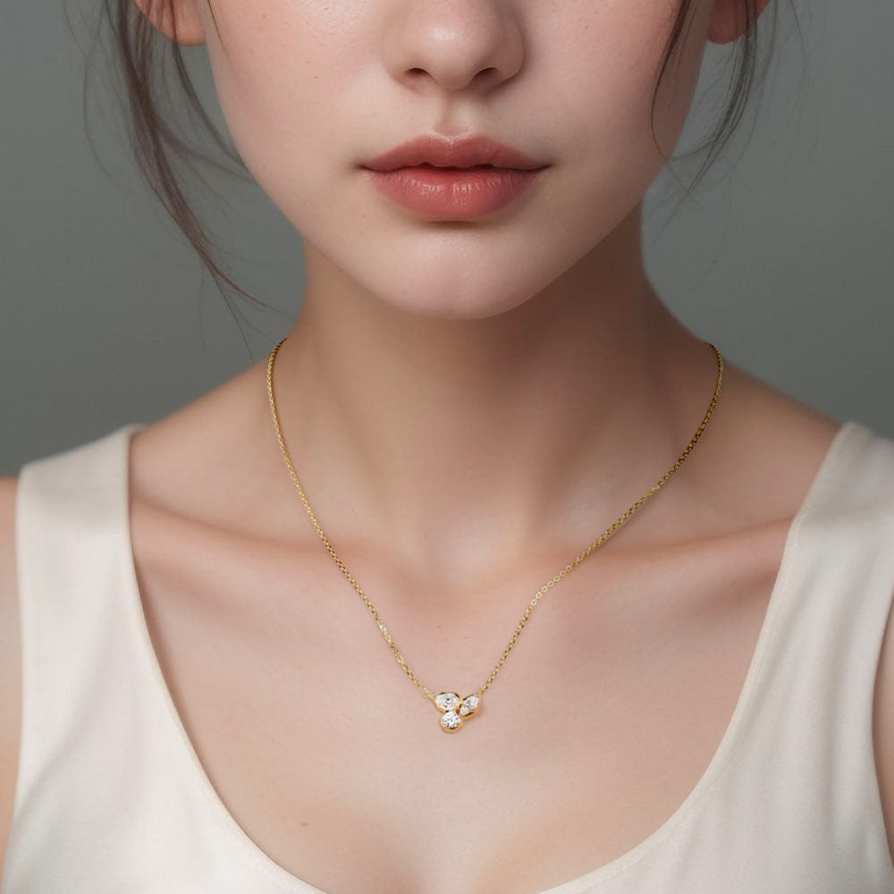 Leaf Diamond Necklace For Women Jewelry