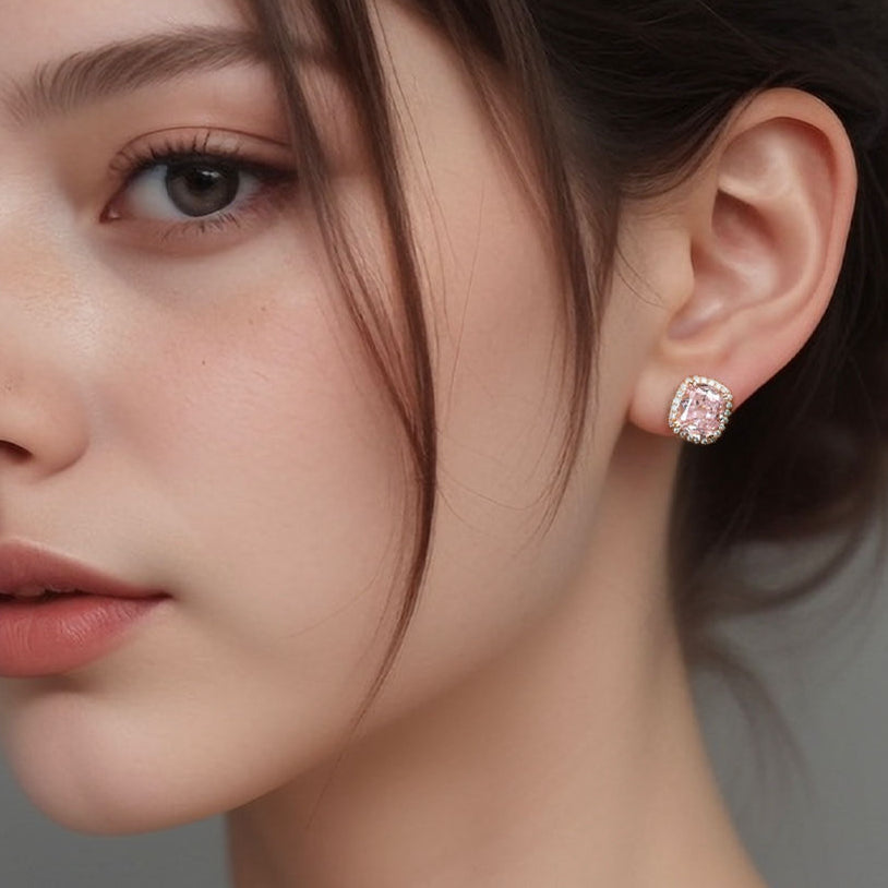 Square Diamond Earrings For Women Jewelry