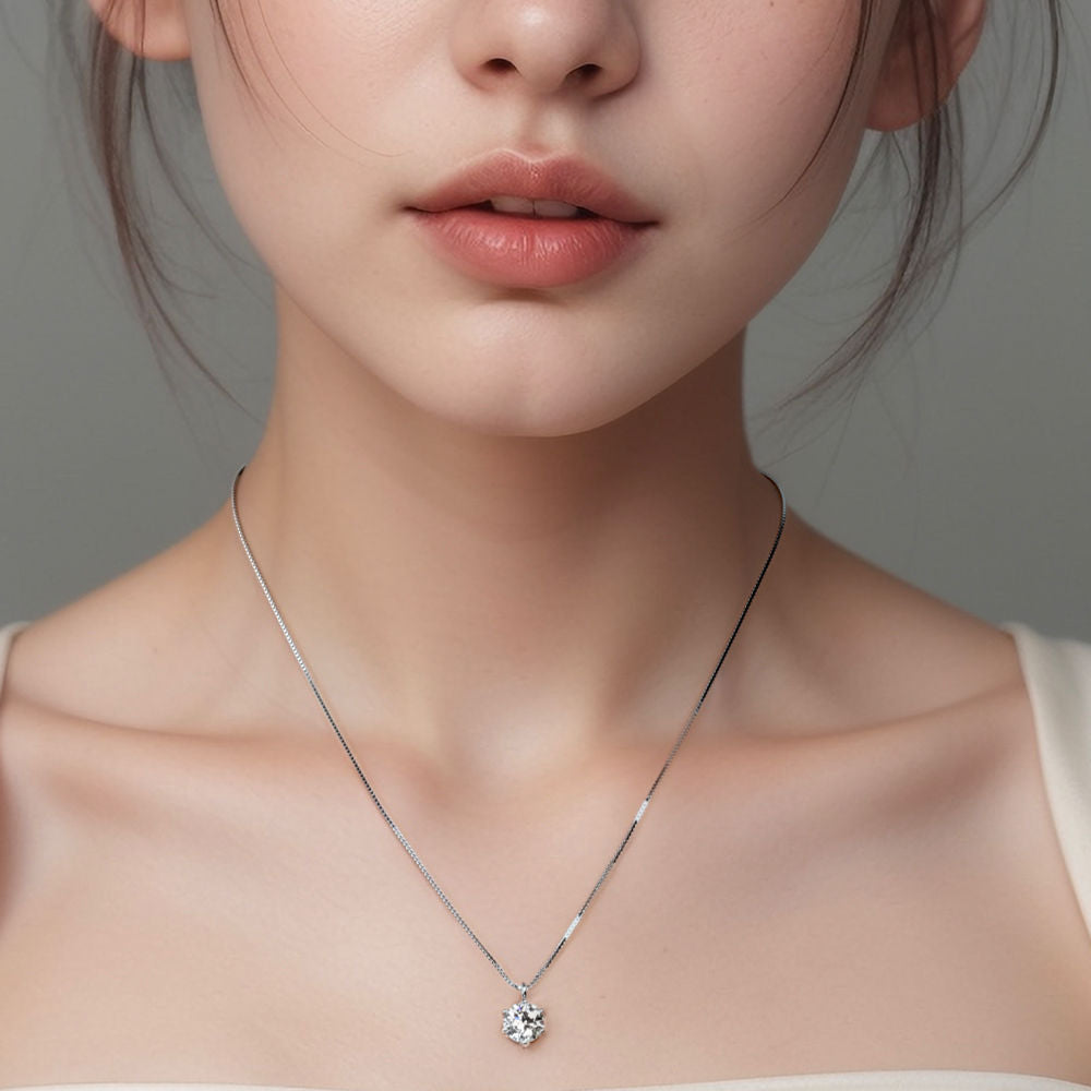 Six-pronged Solitaire Necklace For Women Jewelry
