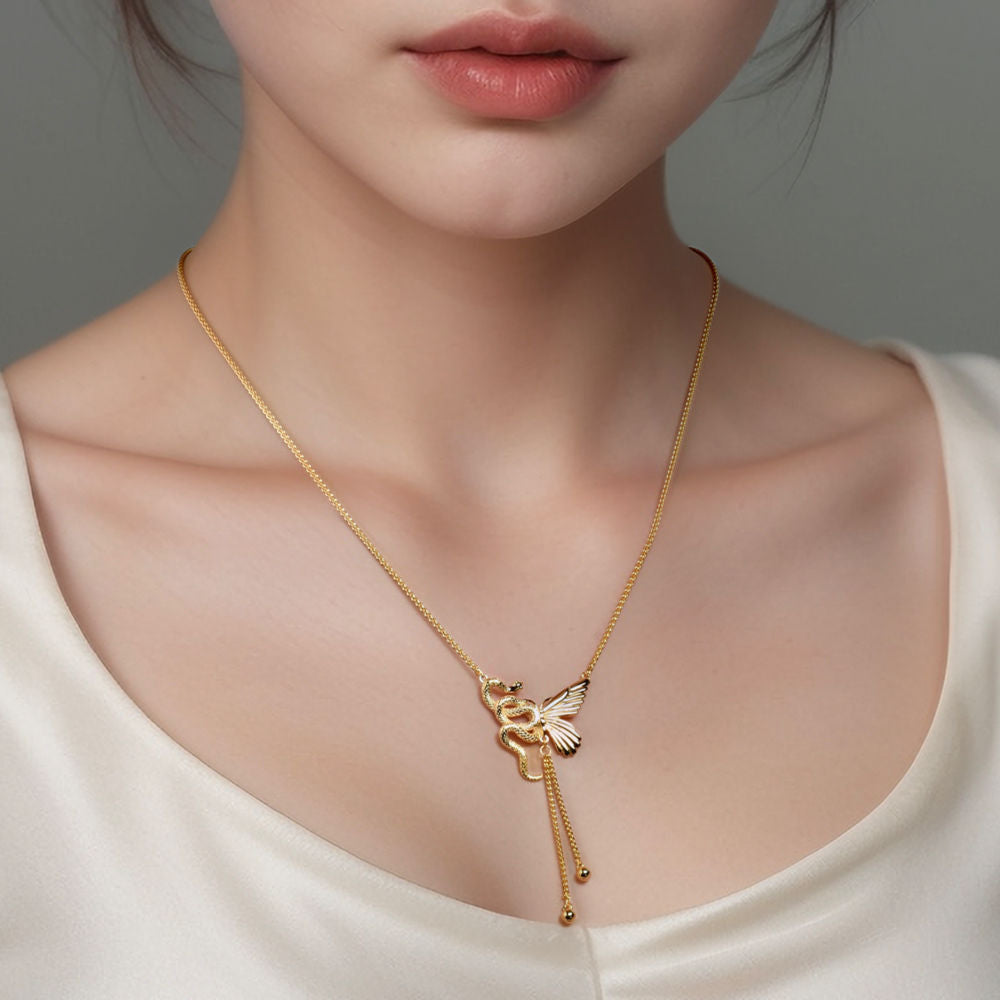 Spirit Snake Butterfly Necklace For Women Jewelry