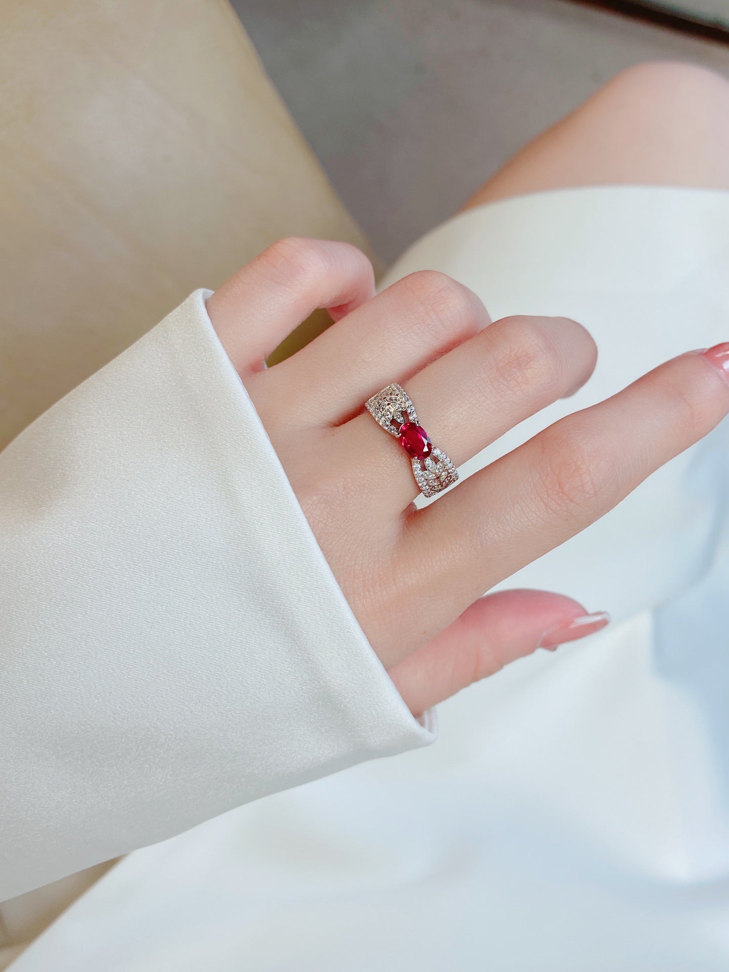 Ruby Wheat Ring For Women Jewelry