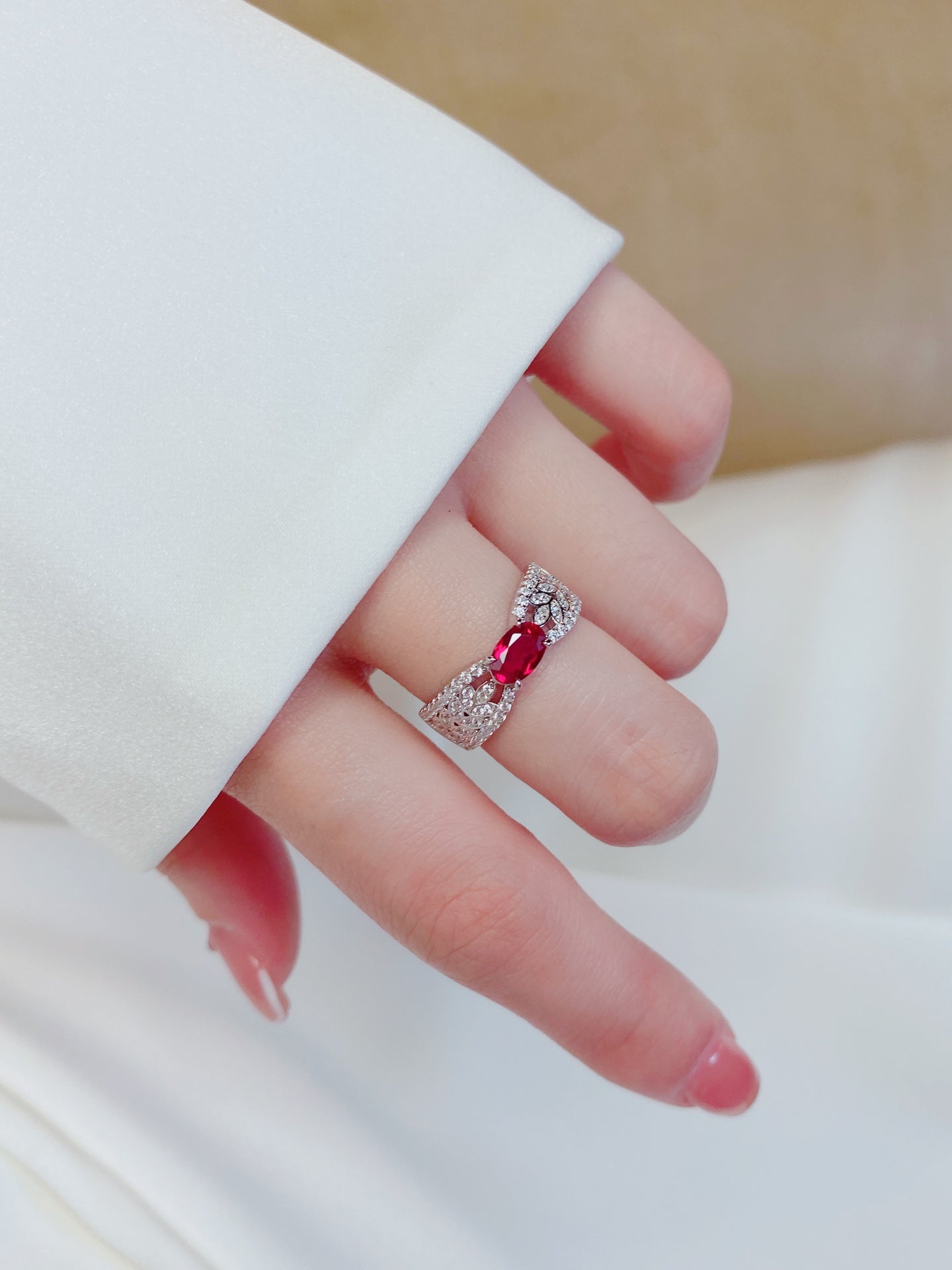 Ruby Wheat Ring For Women Jewelry