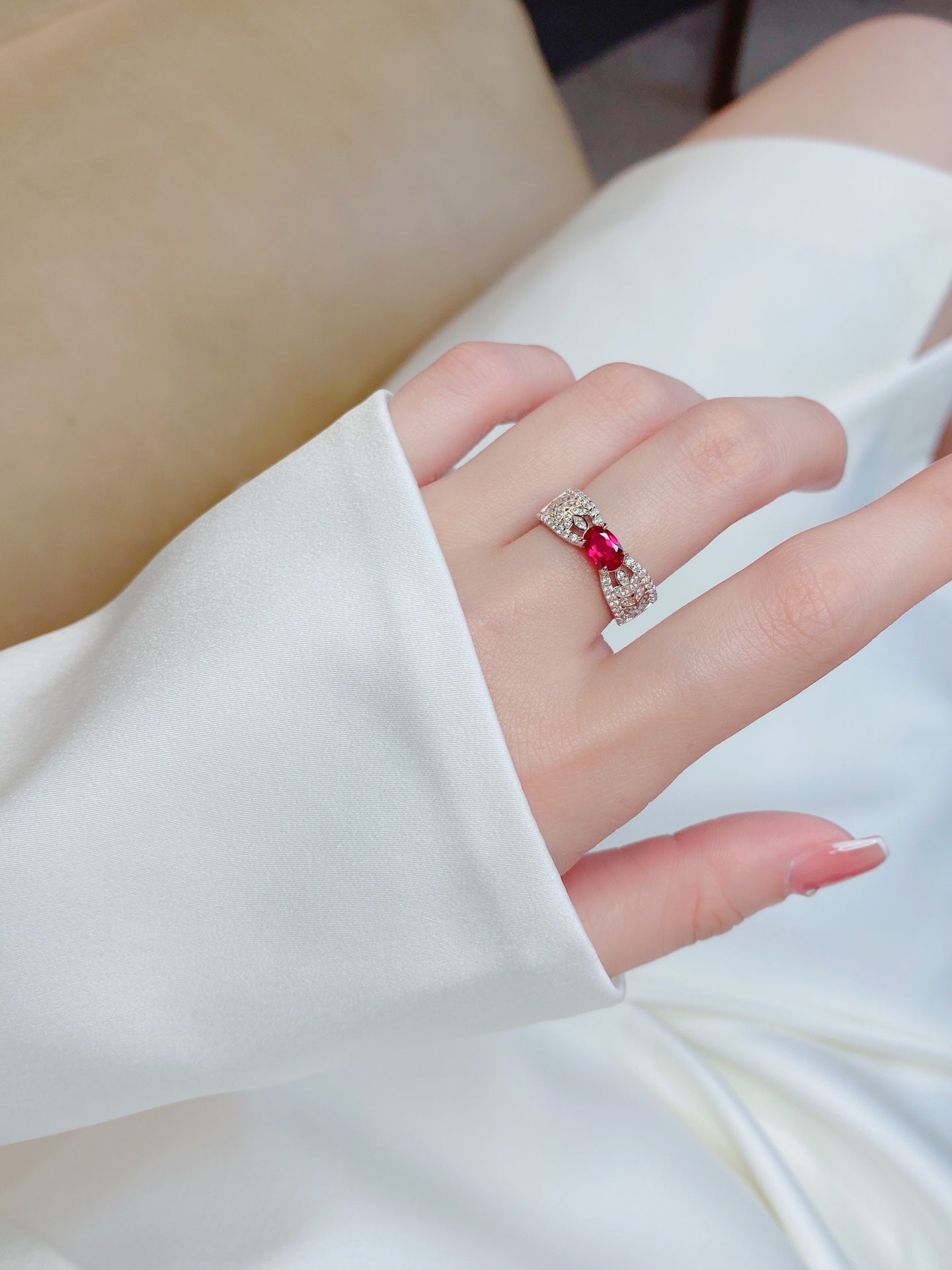 Ruby Wheat Ring For Women Jewelry