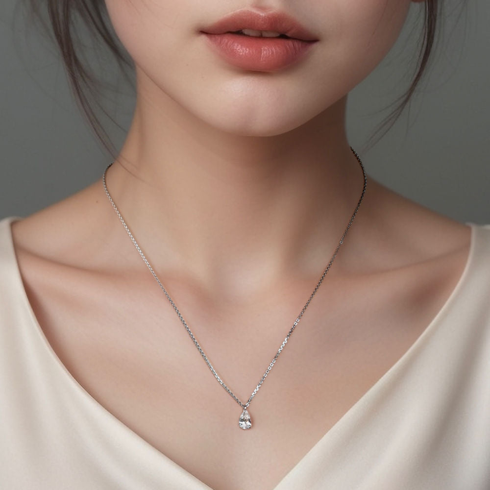 Water Drop Diamond Necklace For Women Jewelry