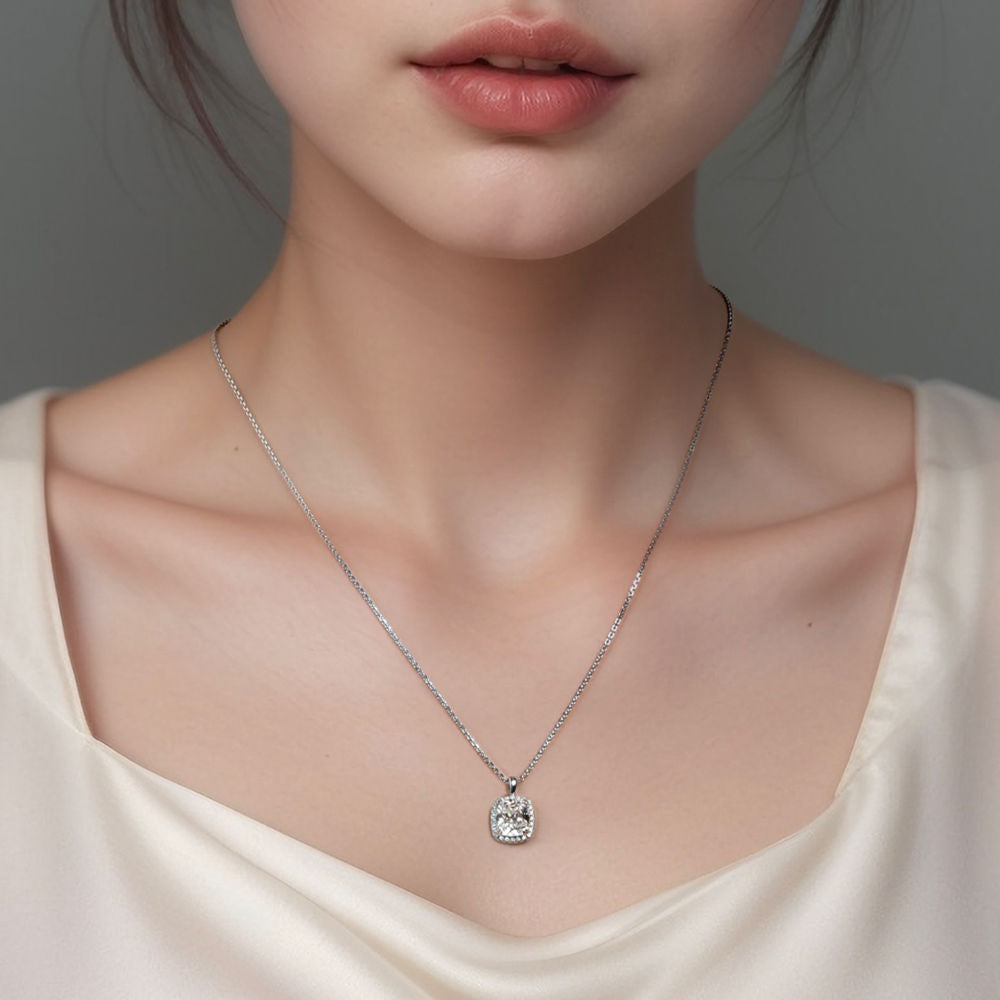 Square Diamond Necklace For Women Jewelry