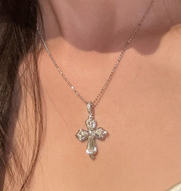 Iris Cross Necklace For Women Jewelry