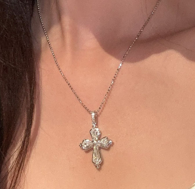 Iris Cross Necklace For Women Jewelry