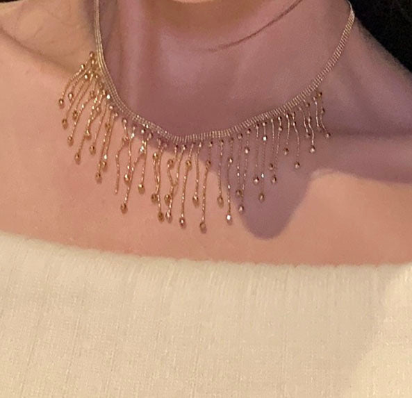 Tassel Bead Lace Necklace For Women Jewelry