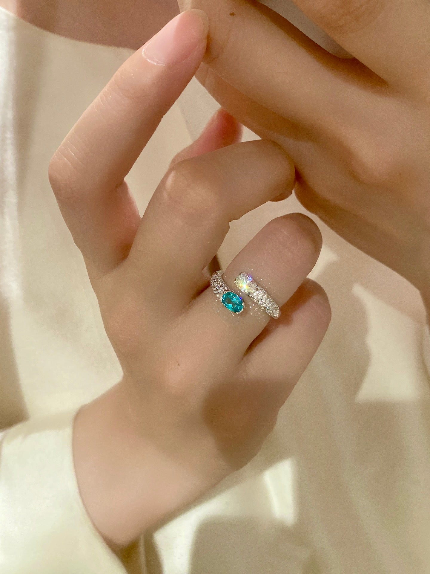 Paraiba Diamond Ring For Women Jewelry