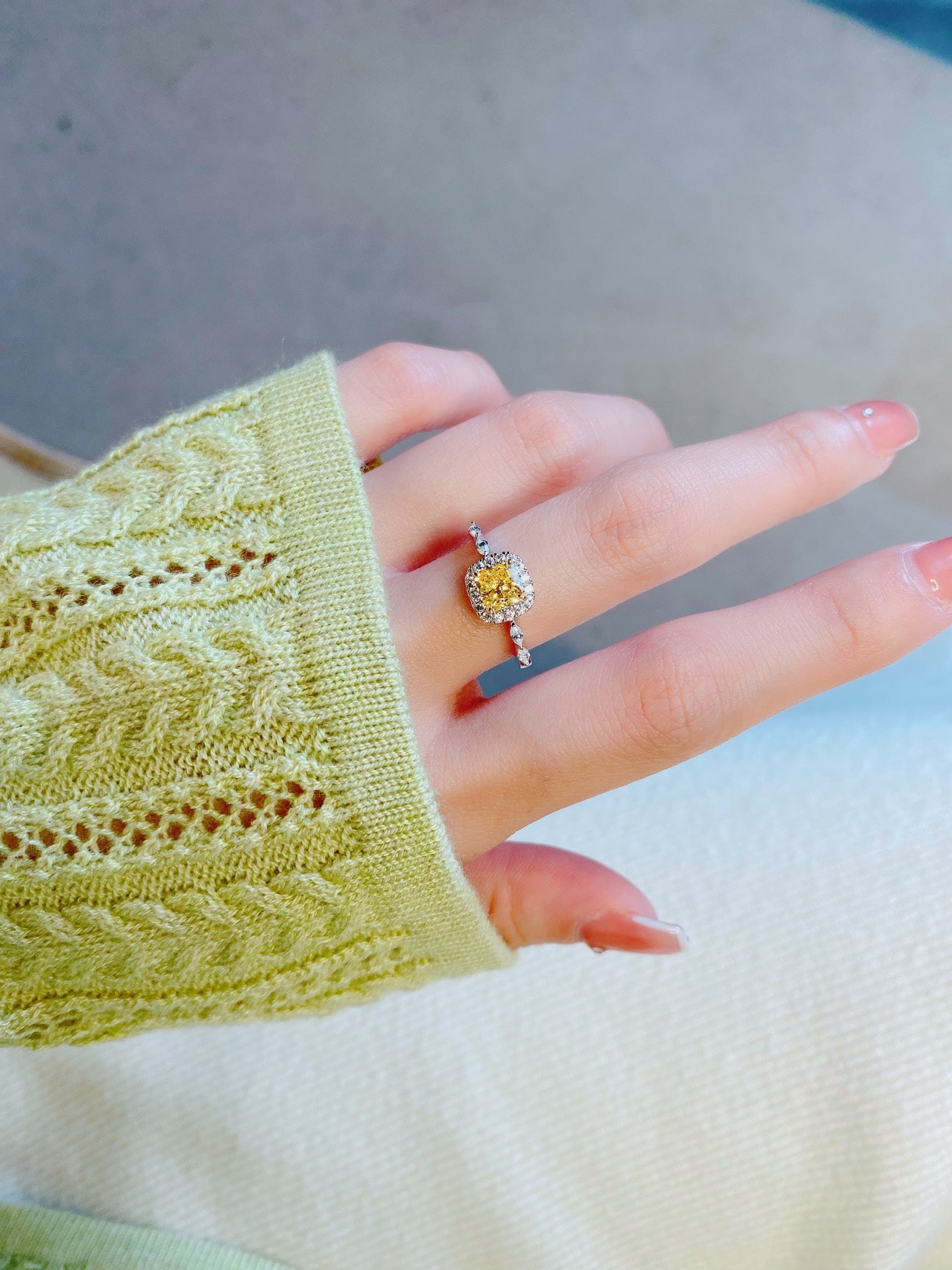 Star Colored Diamond Ring For Women Jewelry