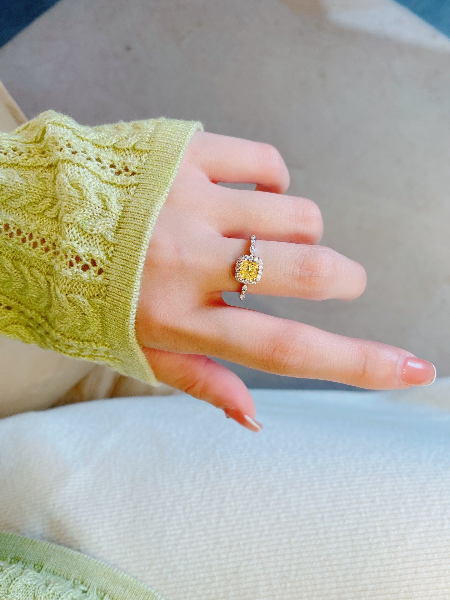 Star Colored Diamond Ring For Women Jewelry