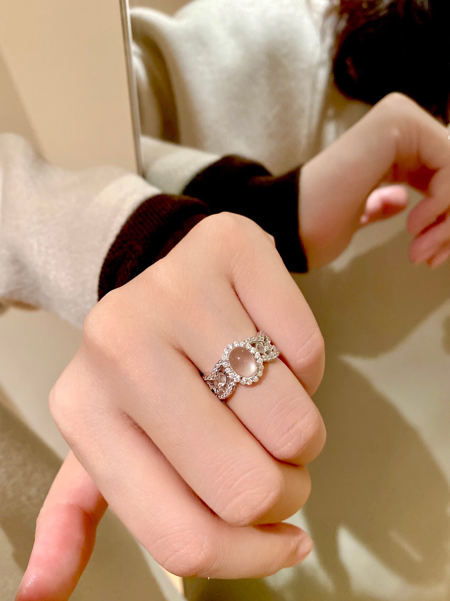 Water-foam Jade Ring For Women Jewelry