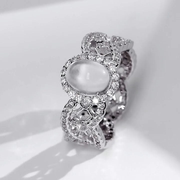 Water-foam Jade Ring For Women Jewelry