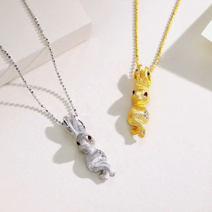 Rabbit Brushed Necklace For Women Jewelry