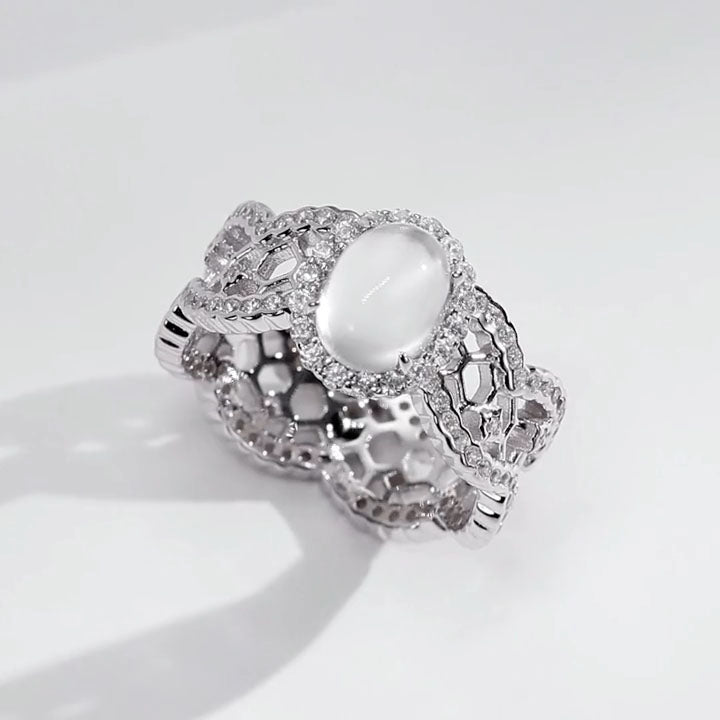 Water-foam Jade Ring For Women Jewelry