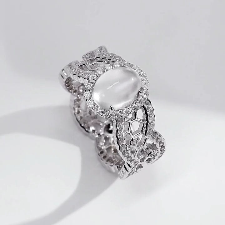 Water-foam Jade Ring For Women Jewelry